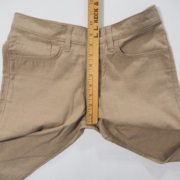 Gustin Jeans Mens 32 Tan Brown Japan Linen Chambray Five Pocket Button Fly Slim - Picture 6 of 11